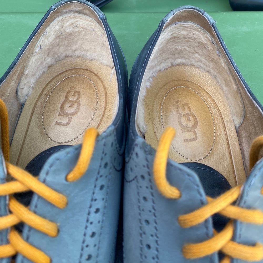 UGG Australia Mens Holston Wingtip Oxford Blue‎ Orange Leather 1002479 Size 10 - Picture 7 of 10